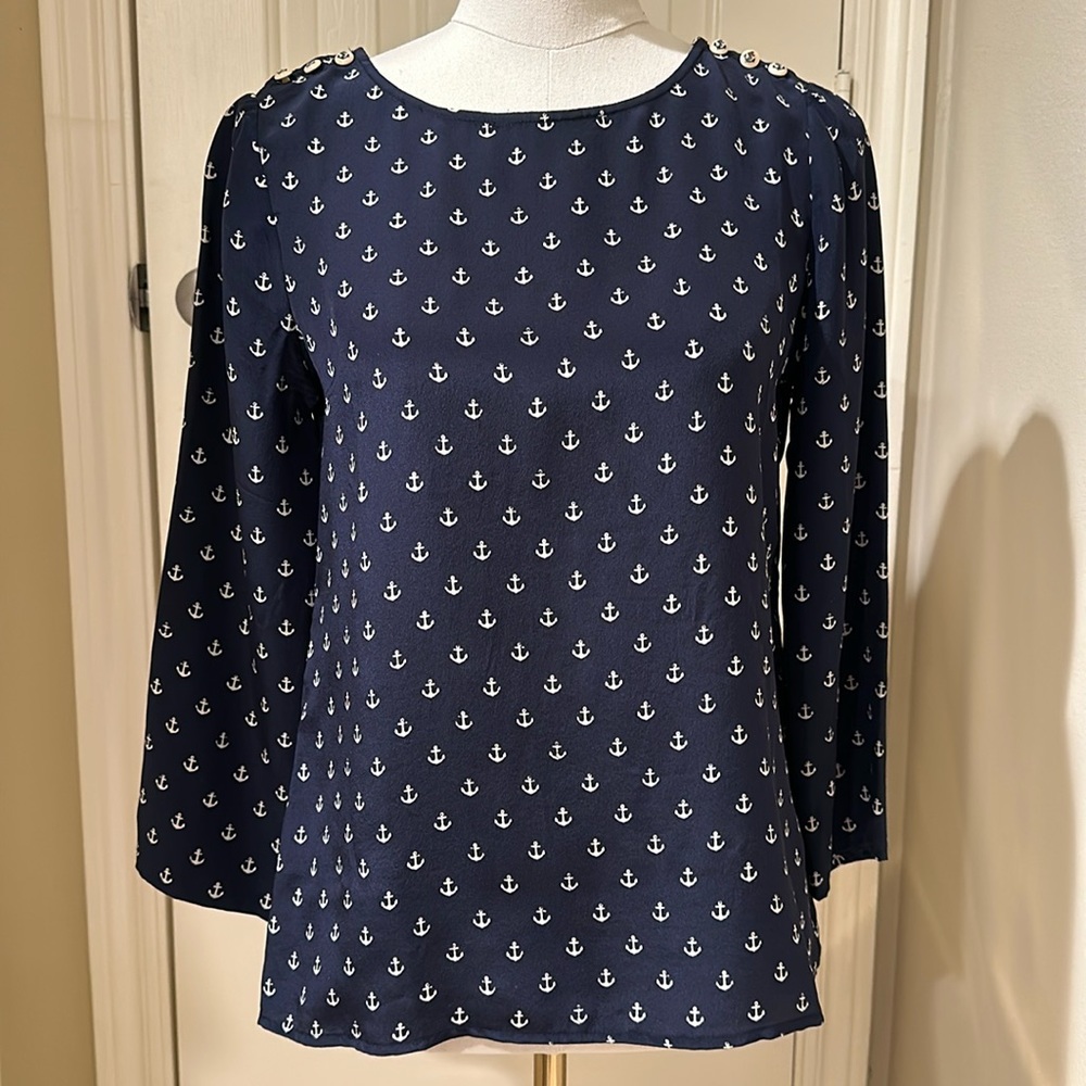 JCREW 100% Silk Boatneck Top